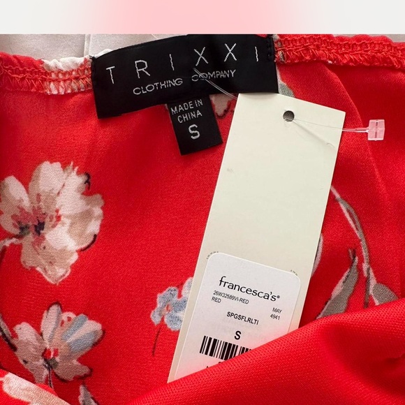 Floral Red Ruffle Dress - Picture 3 of 3